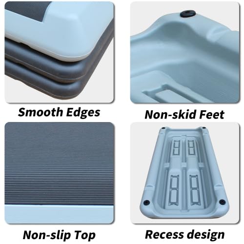 Adjustable Exercise Step Platform with 4 Stackable Risers H18603