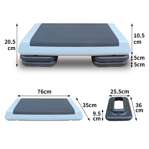 Adjustable Exercise Step Platform with 4 Stackable Risers H18603