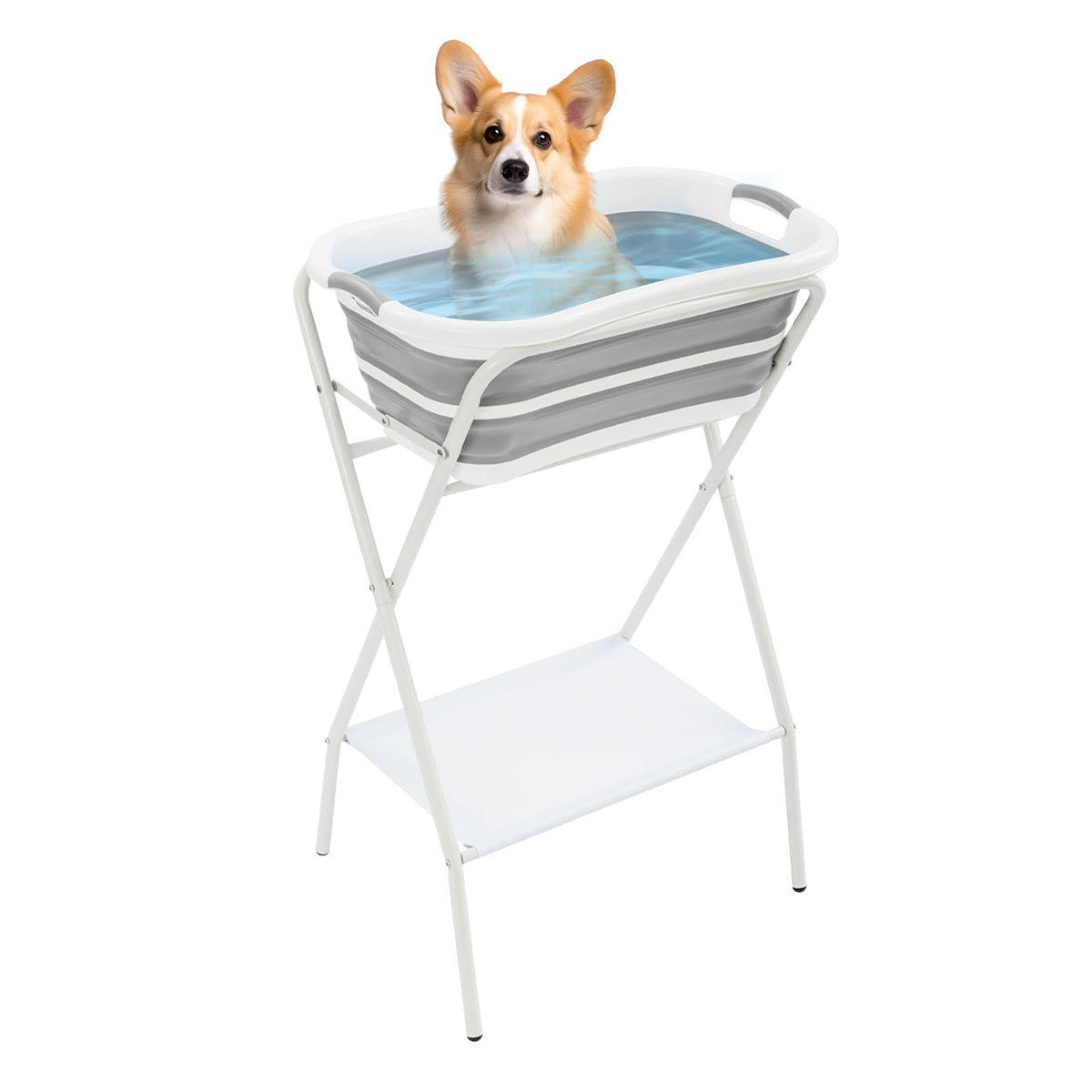 Foldable Pet Bathtub with Stand, 110lbs Capacity H46106