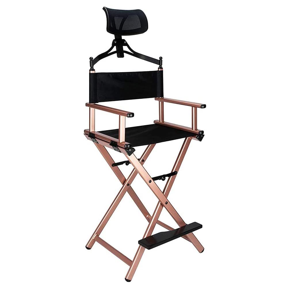 Portable Foldable Aluminum Director's Chair with Headrest U63526