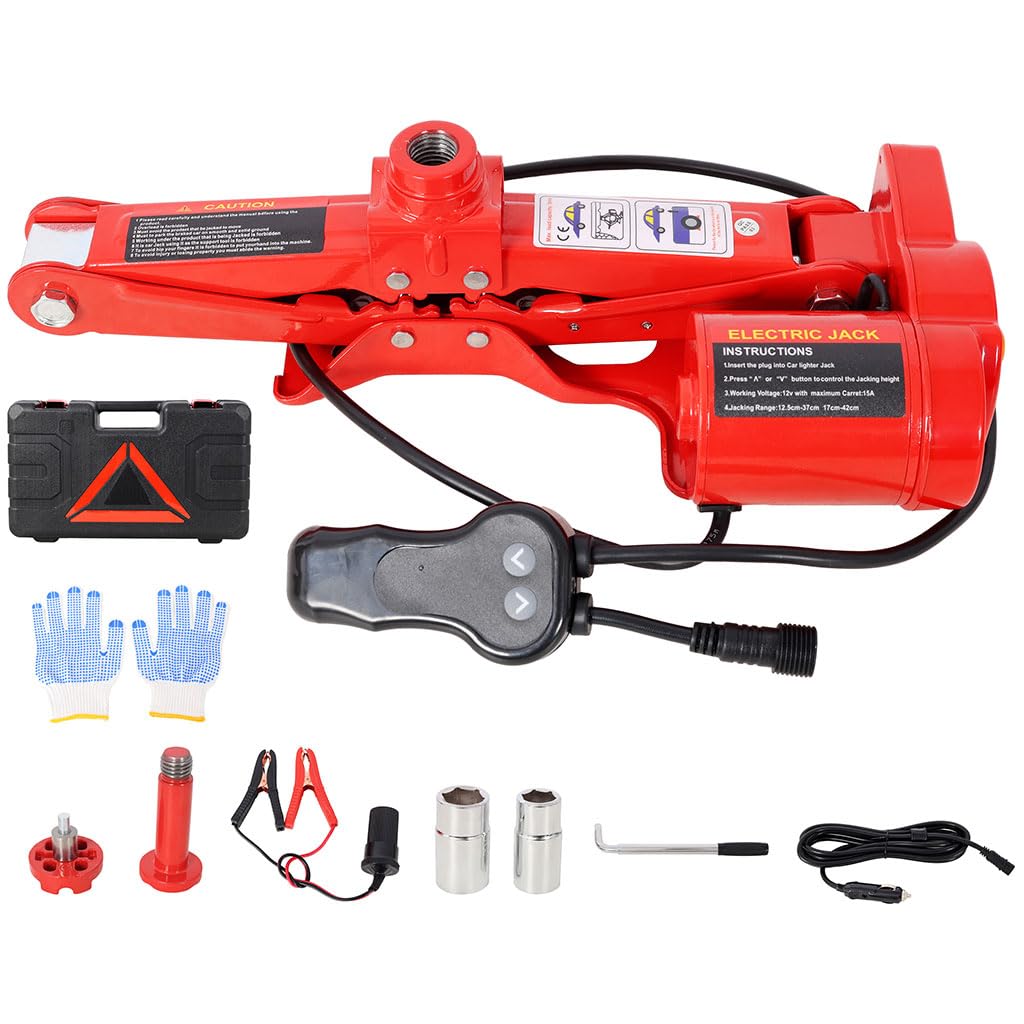 12V 3 Ton Electric Car Jack with Lug Wrench and Carrying Case P970847