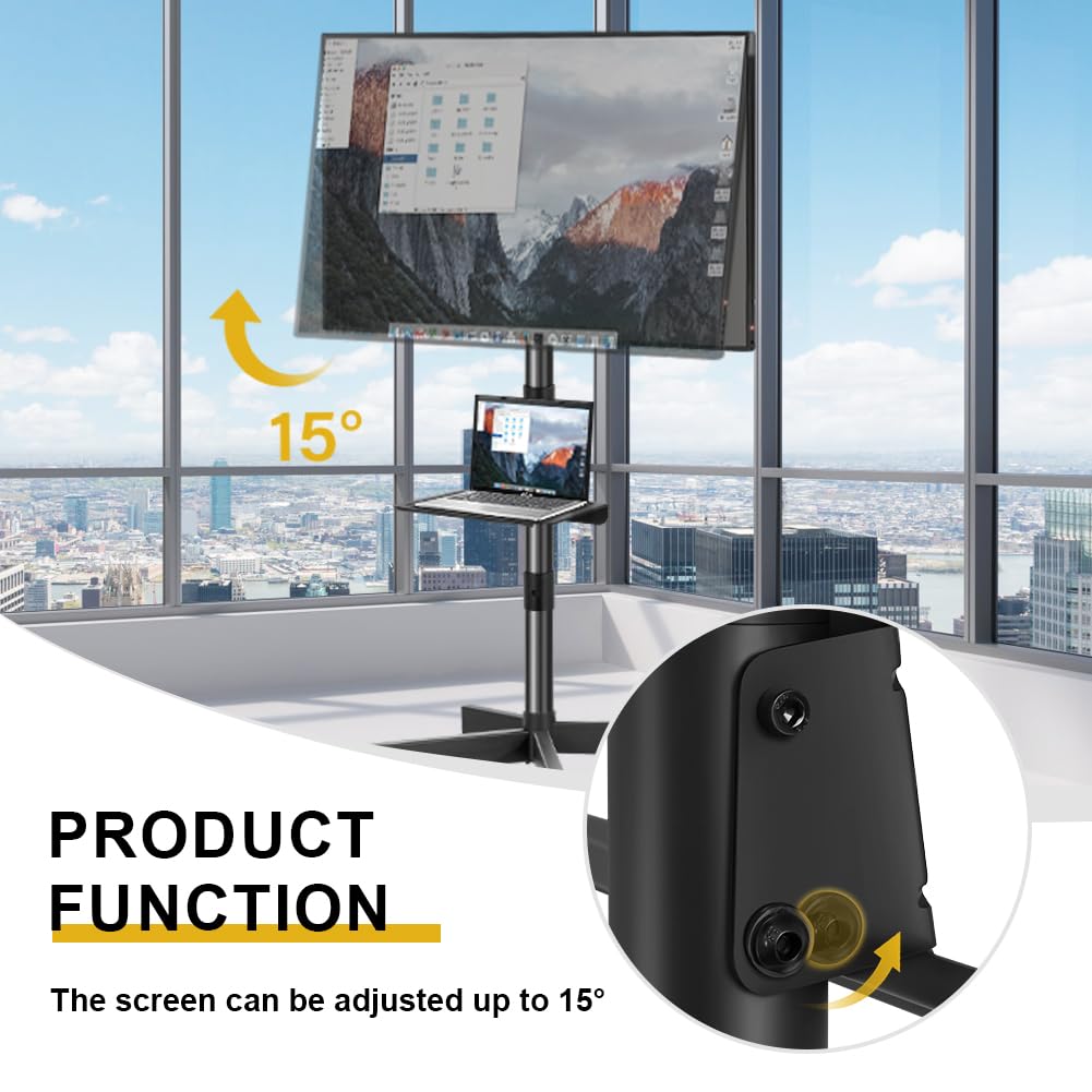 Mobile TV Cart Rolling TV Stand for 23-65 Inch Flat Panel Curved Screen TVs D17486