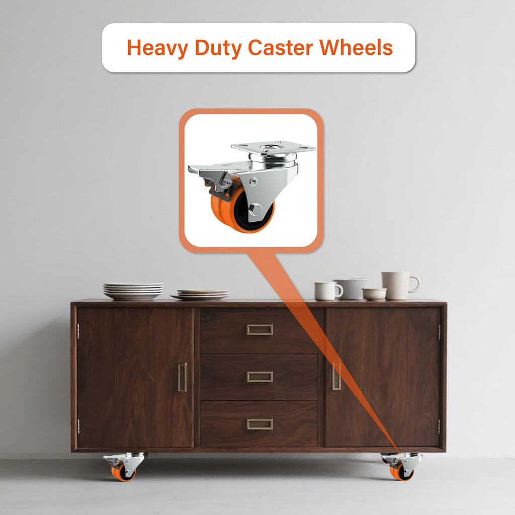 2" Double Wheel Casters with Brake 4 Pack H186681
