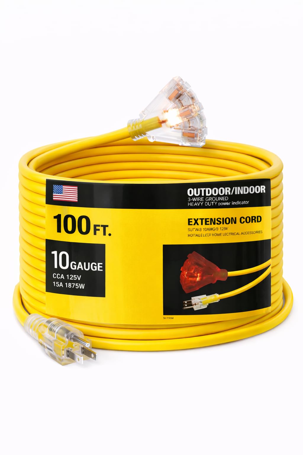 100 ft 10/3 Heavy Duty SJTW Outdoor Extension Cord U5555