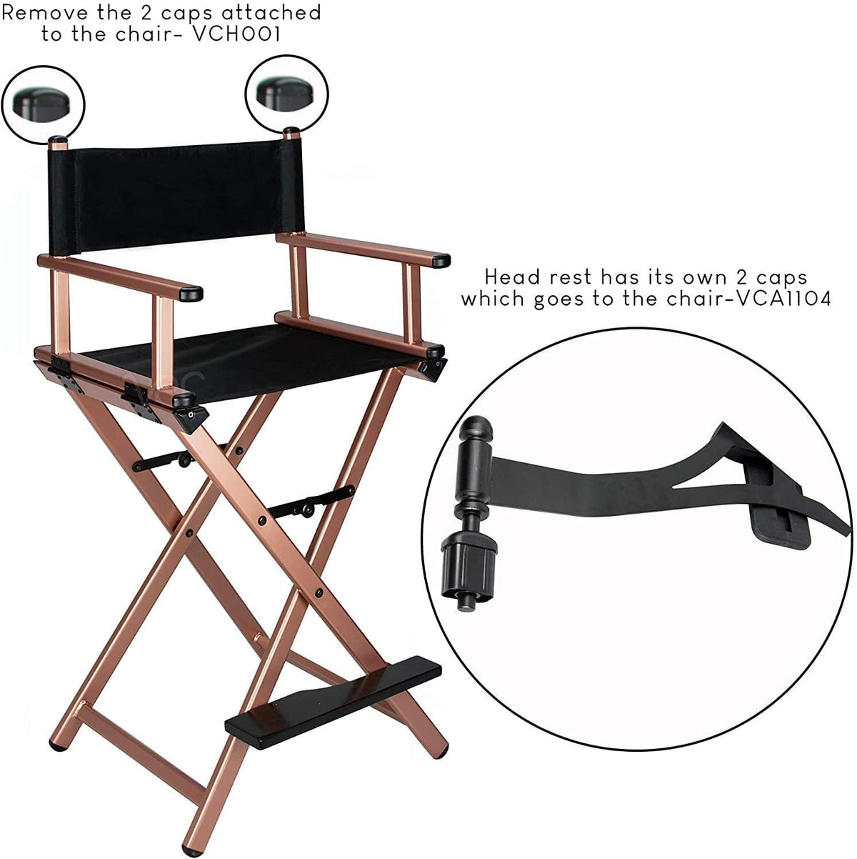 Portable Foldable Aluminum Director's Chair with Headrest U63526