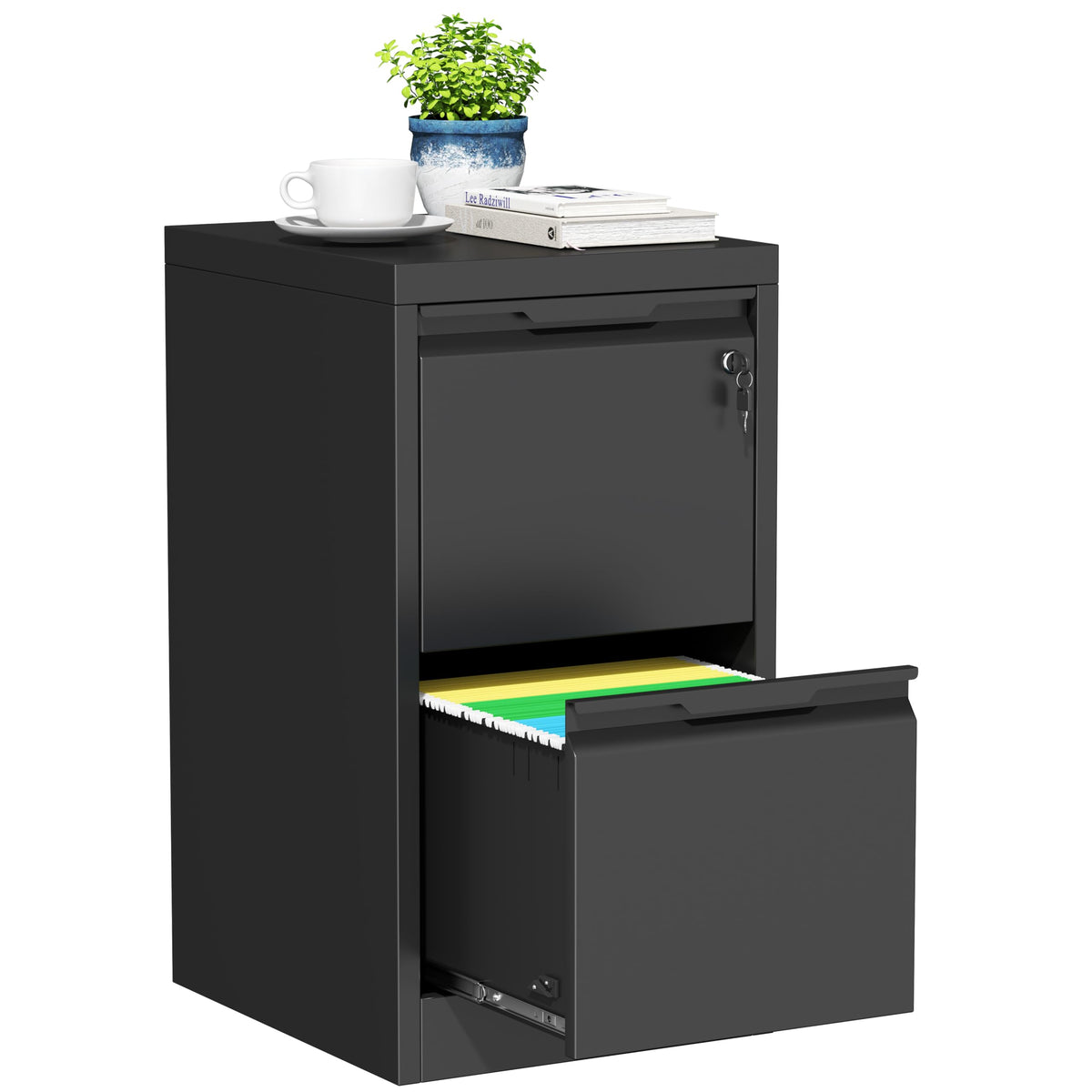 2 Drawer Metal File Cabinet with Lock F548597