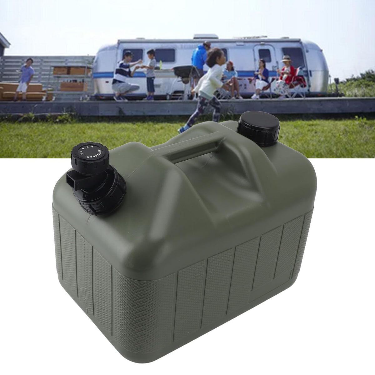 10L Green Portable Water Container with Faucet B18237