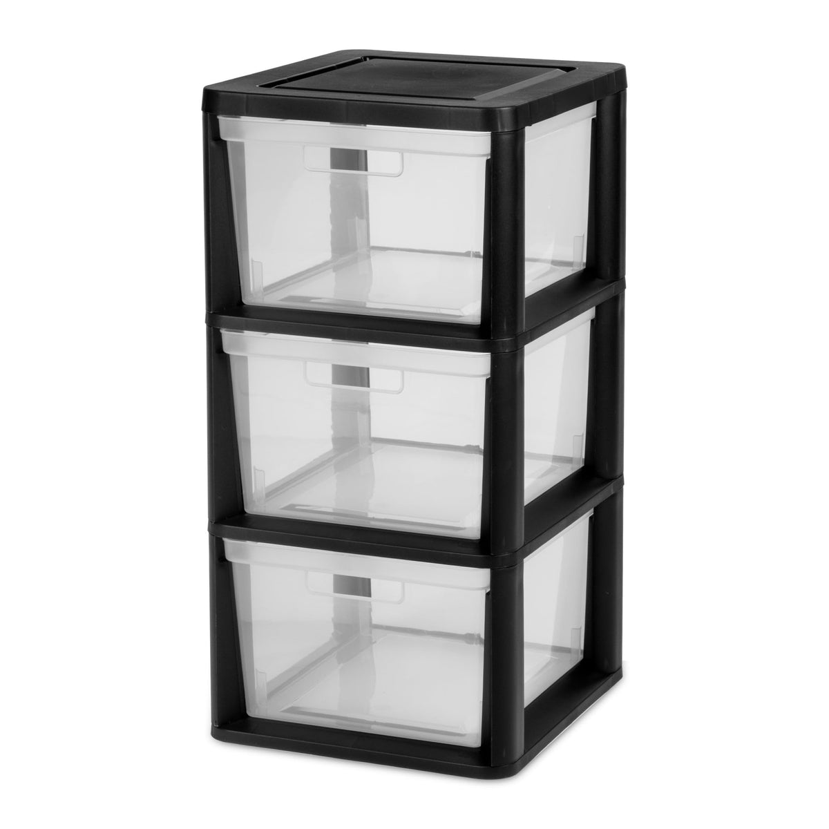 Black 3 Drawer Plastic Storage Tower Q1014