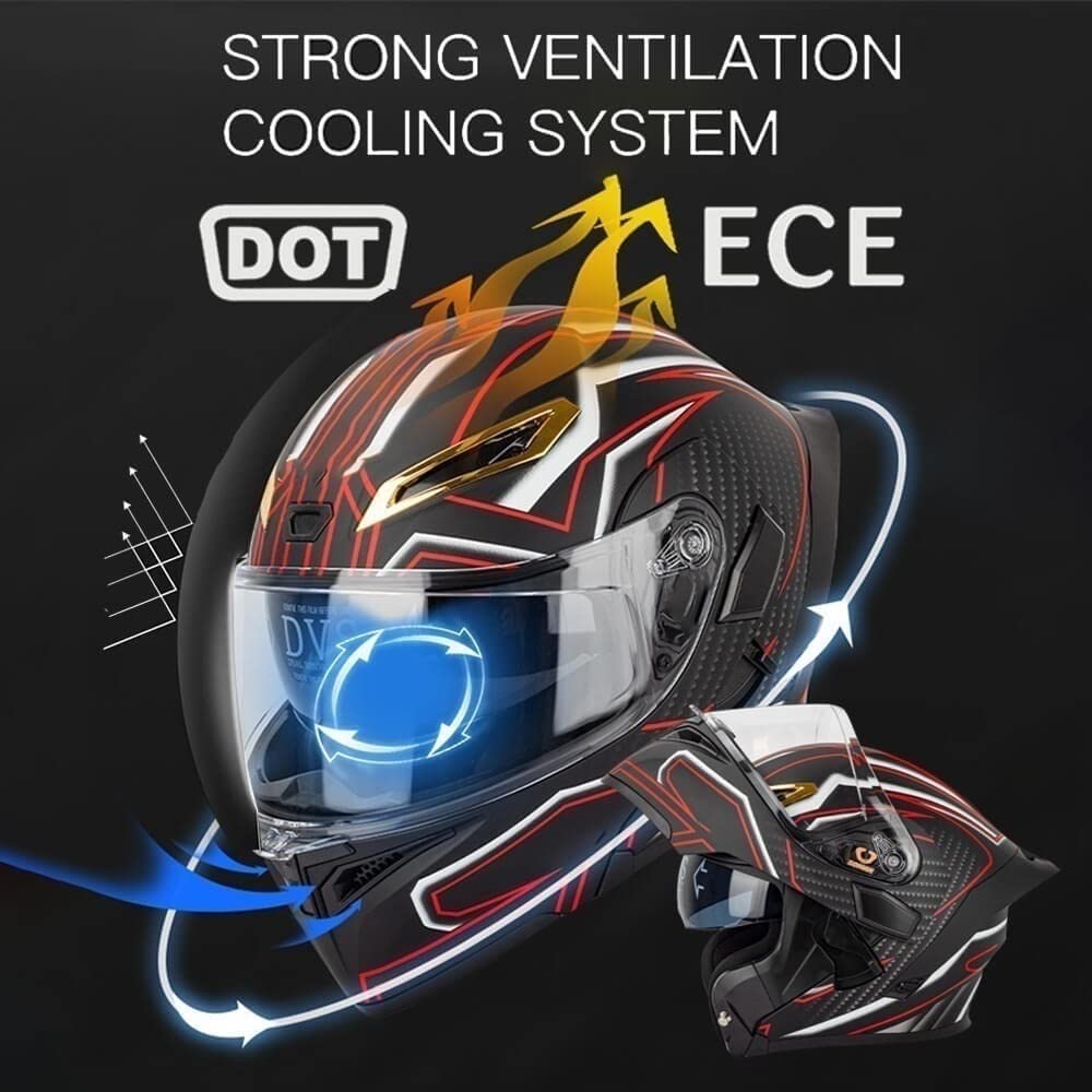 Carbon Fiber Flip-Up Motorcycle Helmet G231123