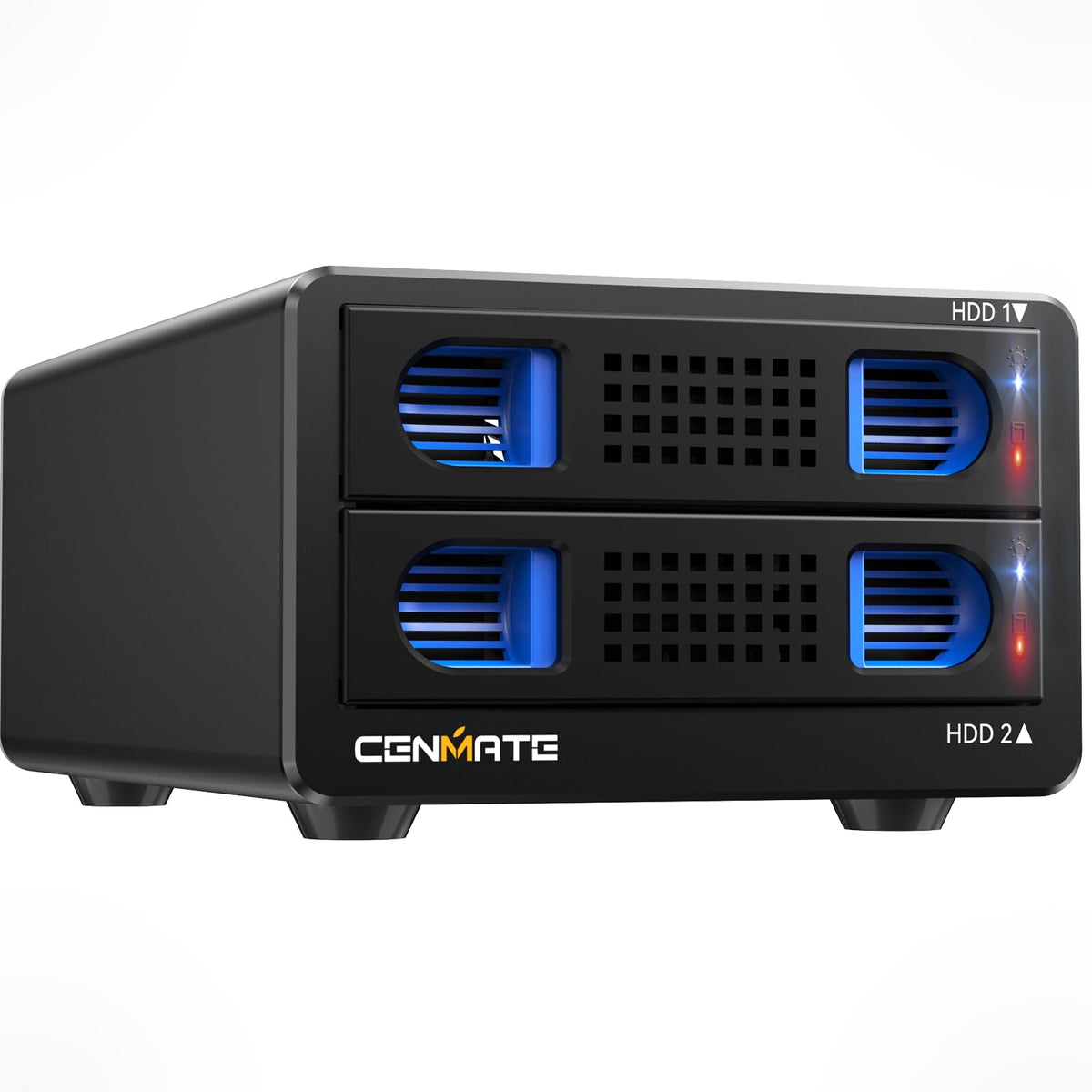Aluminum 2 Bay Hard Drive Enclosure with Cooling Fan B497951