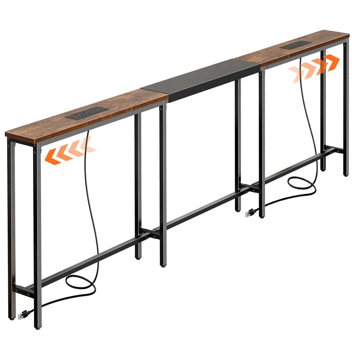 Narrow Sofa Table with 2 Power Outlets and USB-C Port Z441678