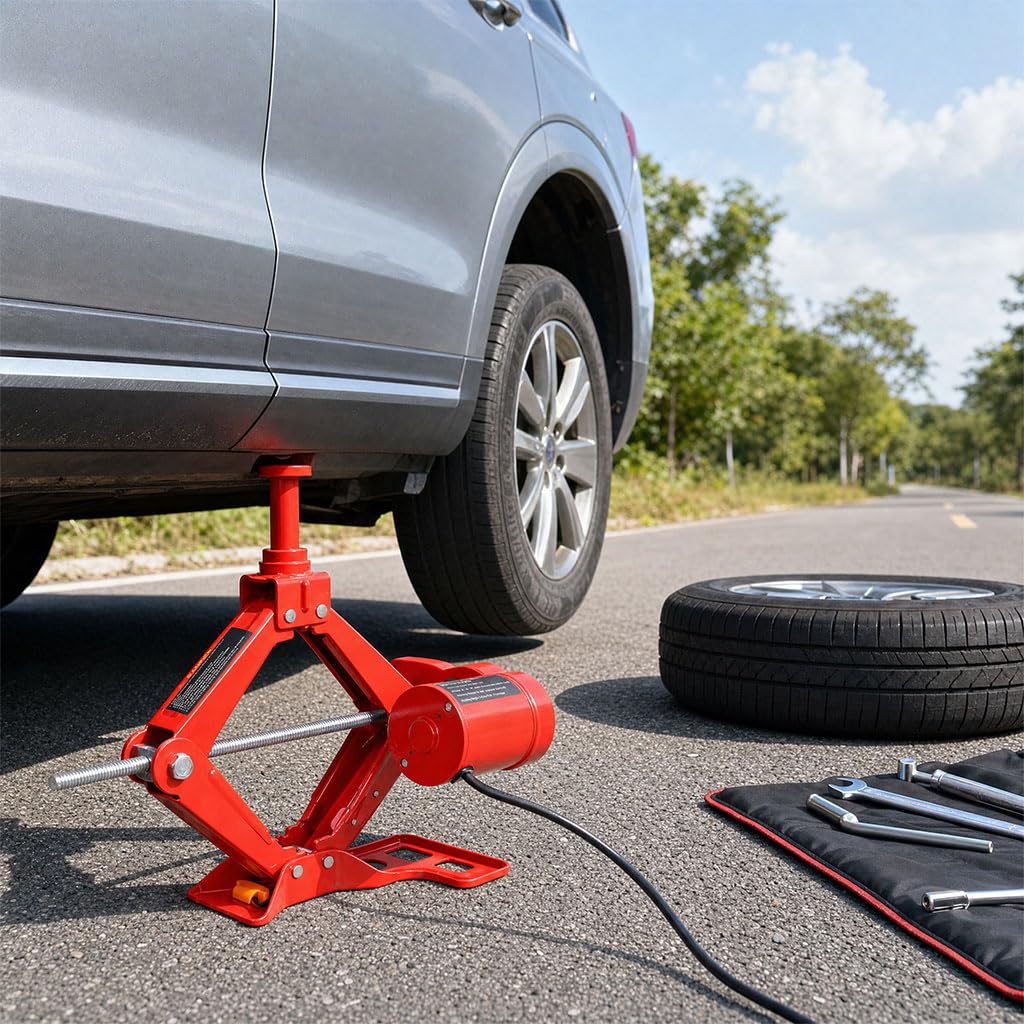 12V 3 Ton Electric Car Jack with Lug Wrench and Carrying Case P970847