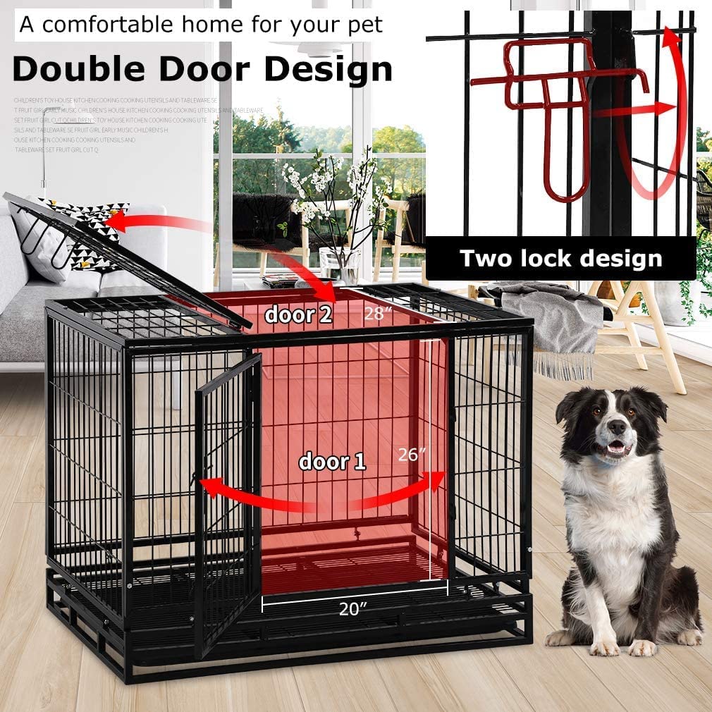 48 Inches Heavy Duty Dog Crate with Plastic Tray M888
