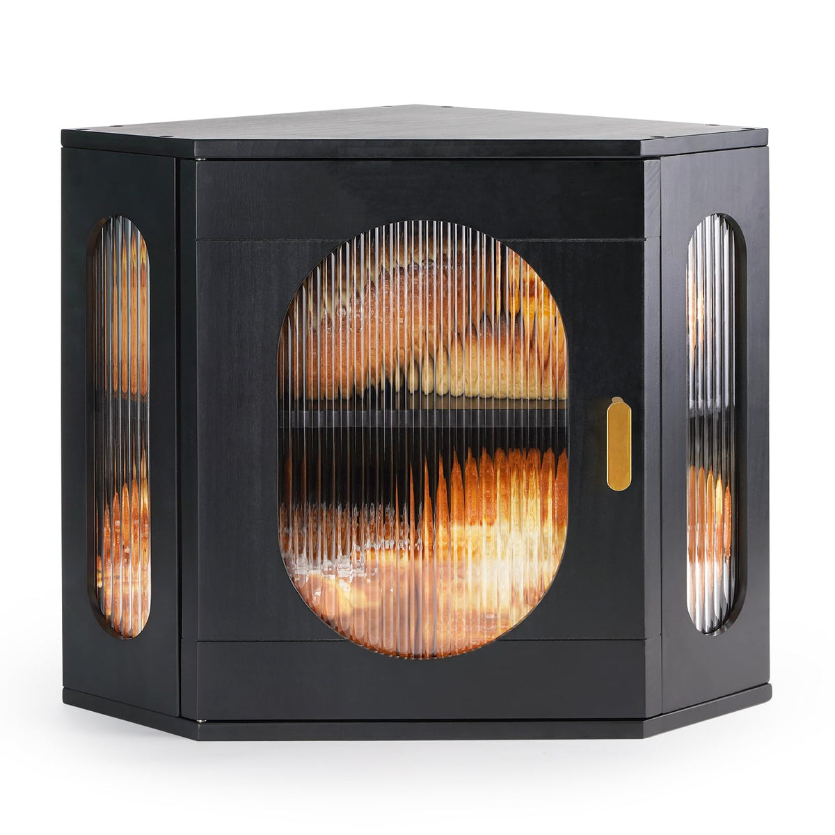 2 Layer Wooden Bread Box with Acrylic Window A781146