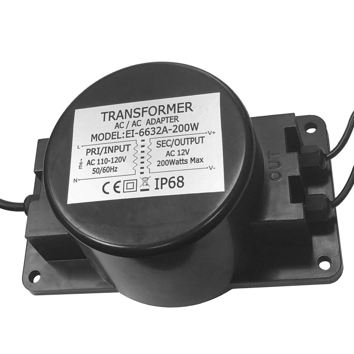 12V AC 200W Waterproof LED Power Supply Transformer K9366