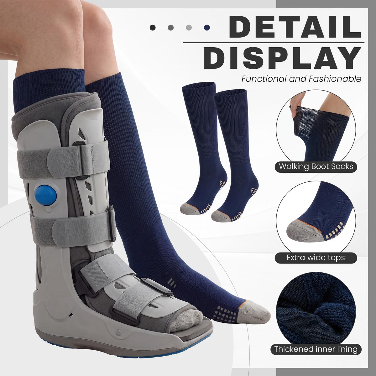 4 Pairs Walking Boot Socks W32296