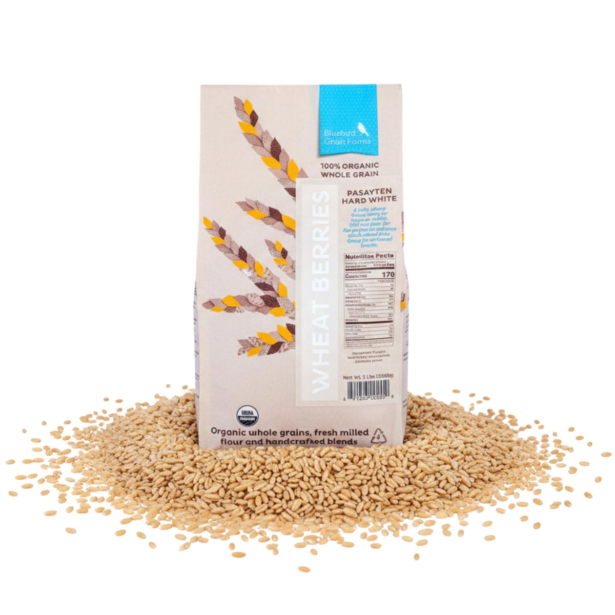 Organic Hard White Wheat Berries, 5 Lb. J279
