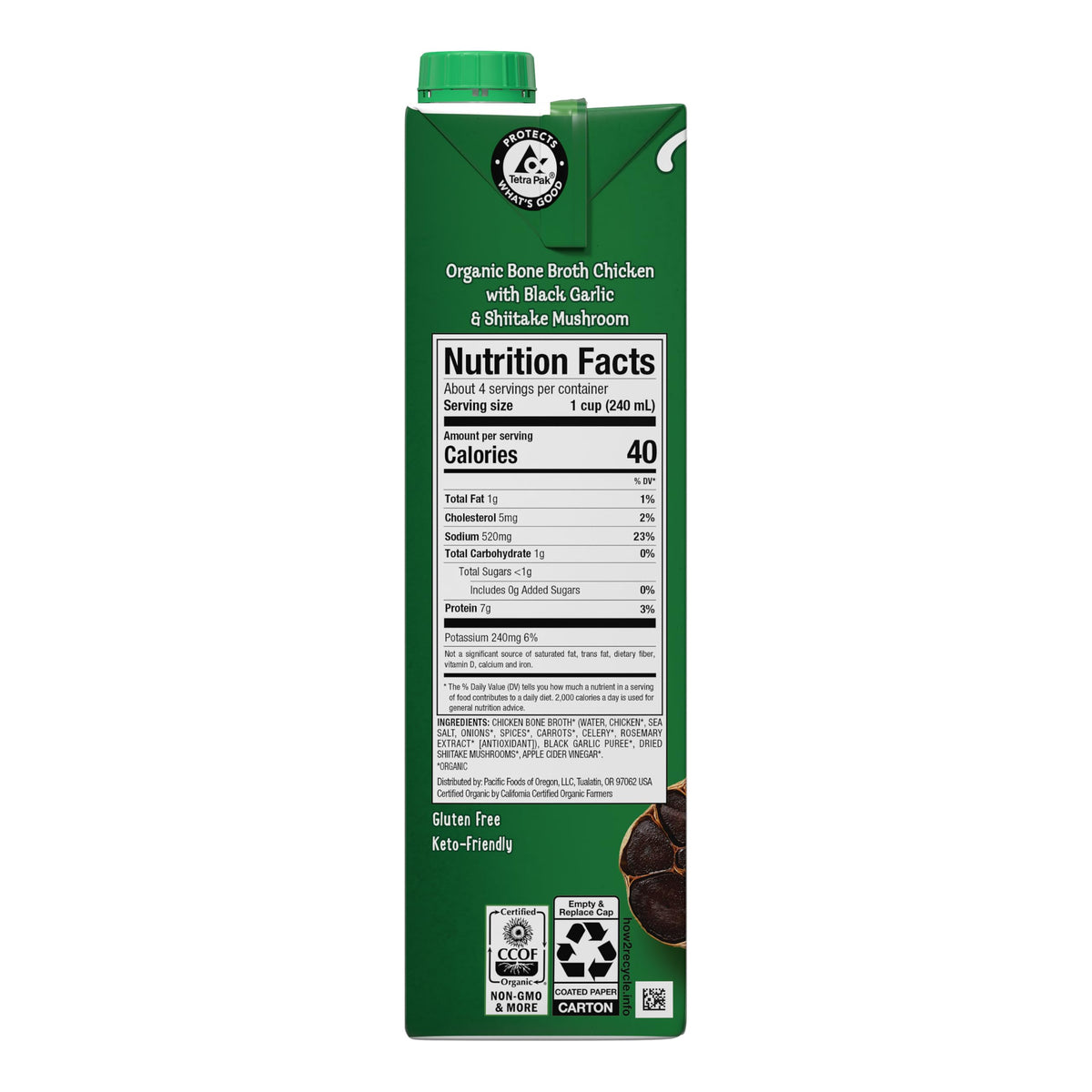 Organic Chicken Bone Broth with Black Garlic & Shiitake Mushroom 32 Ounce H79067