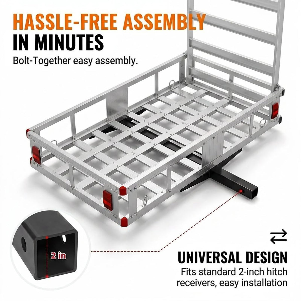 Hitch Mounted Cargo Carrier with Folding Ramp E111591