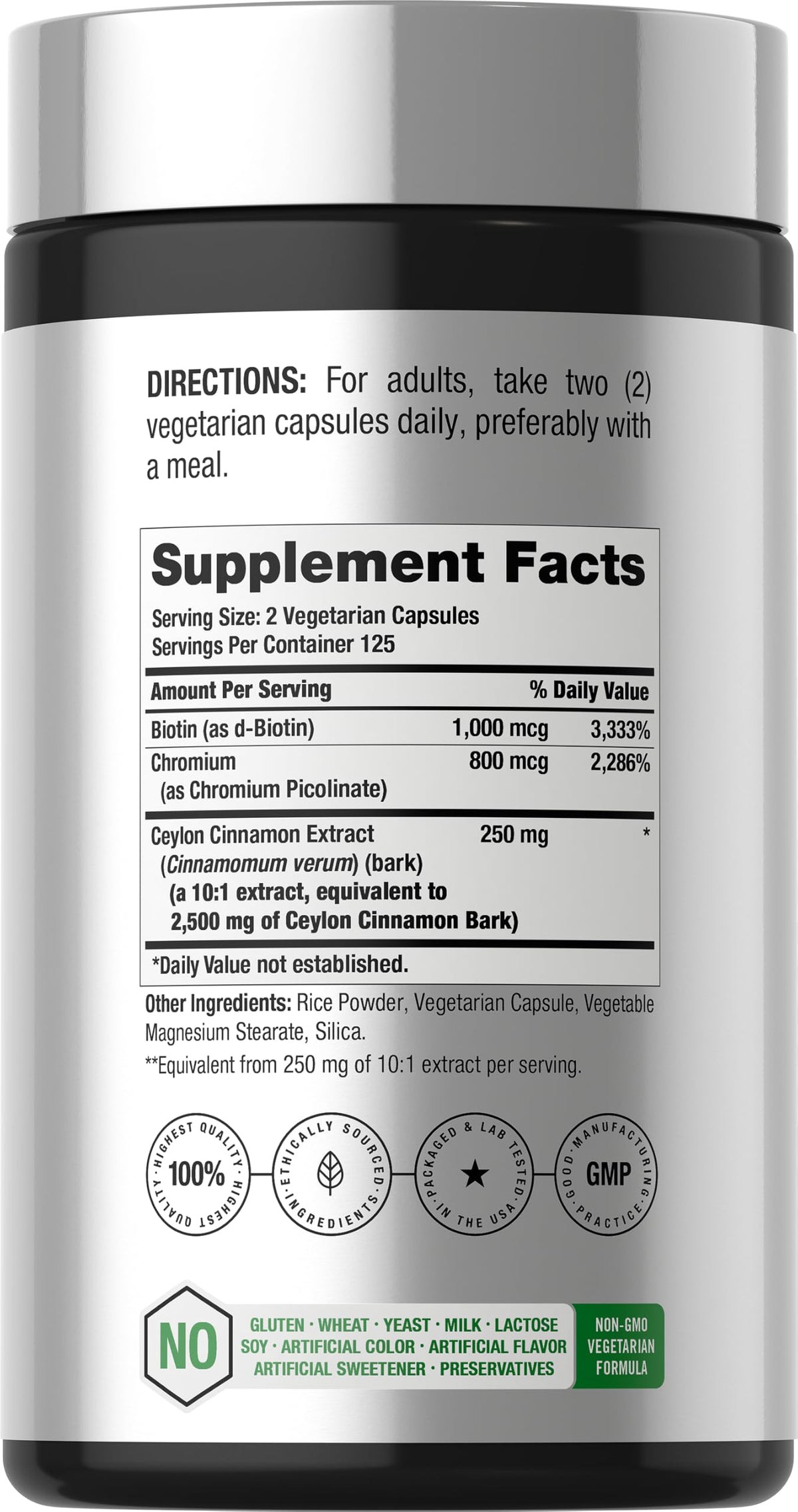Cinnamon with Chromium & Biotin 250 Capsules P7969