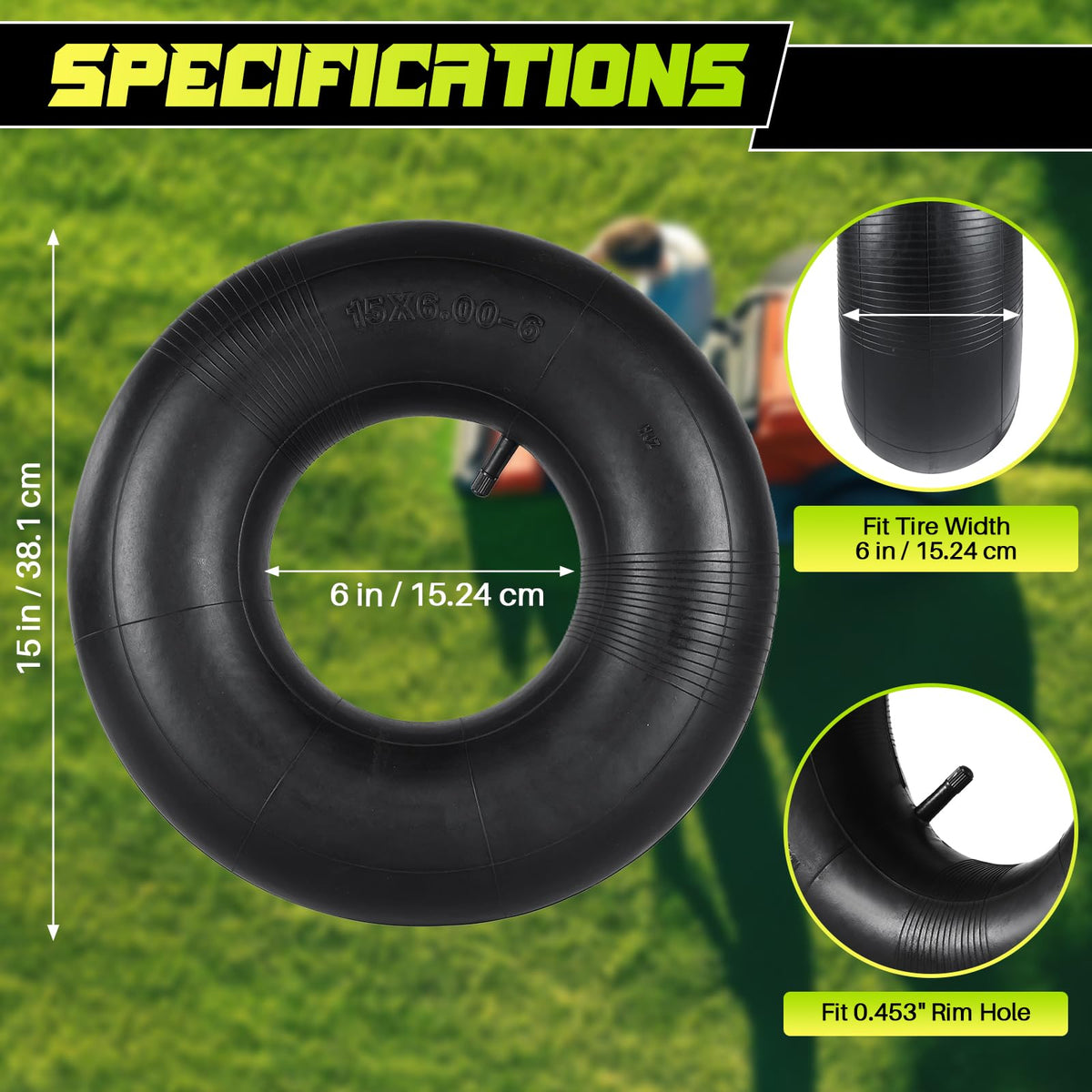 15x6.00-6 Inner Tube 2-Pack W116