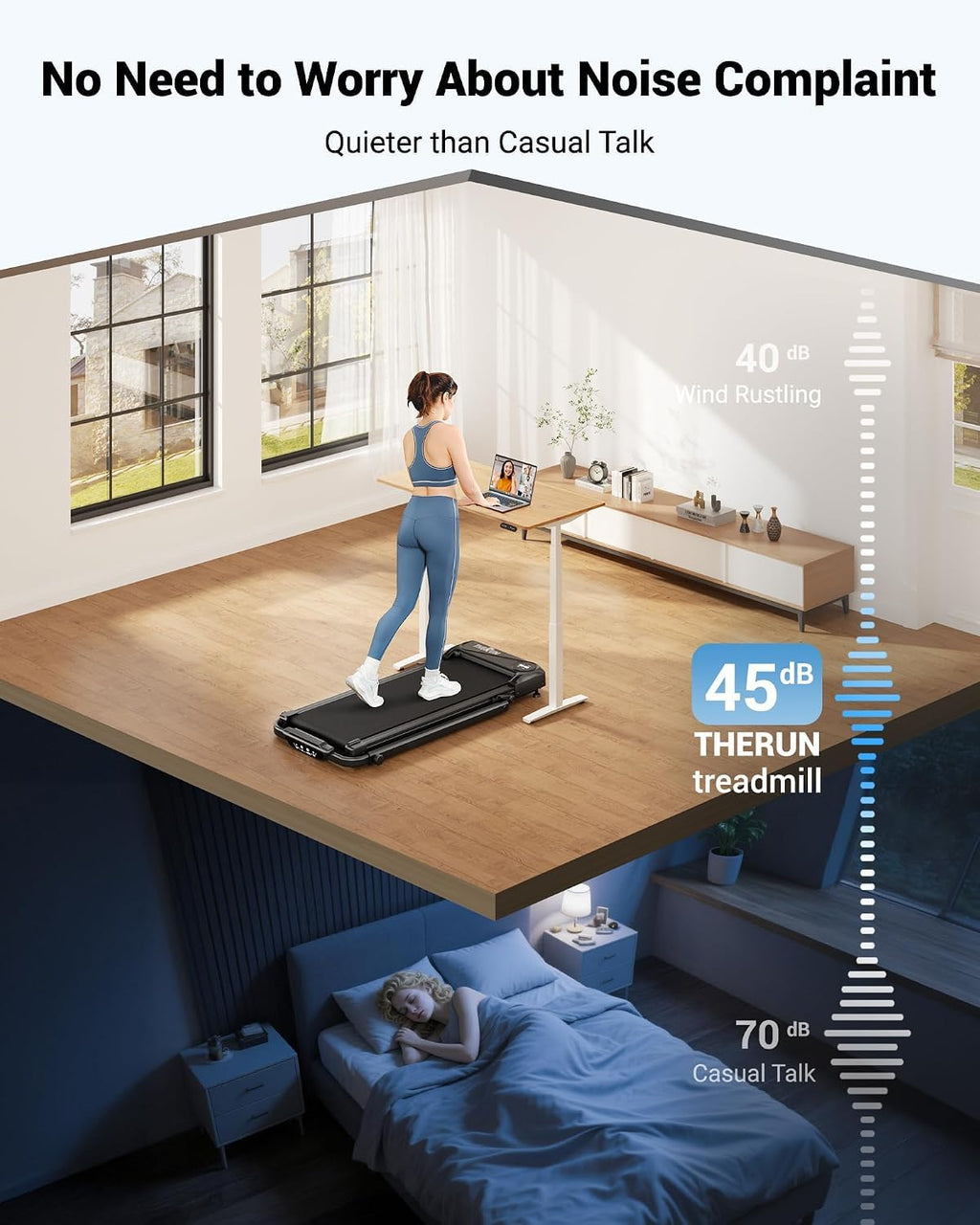 2 in 1 Under Desk Portable Treadmill V44184