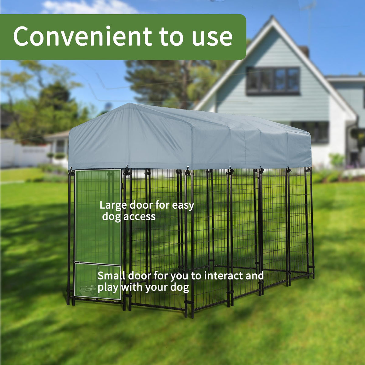 8'x4'x6' Outdoor Dog Kennel with Roof P875874