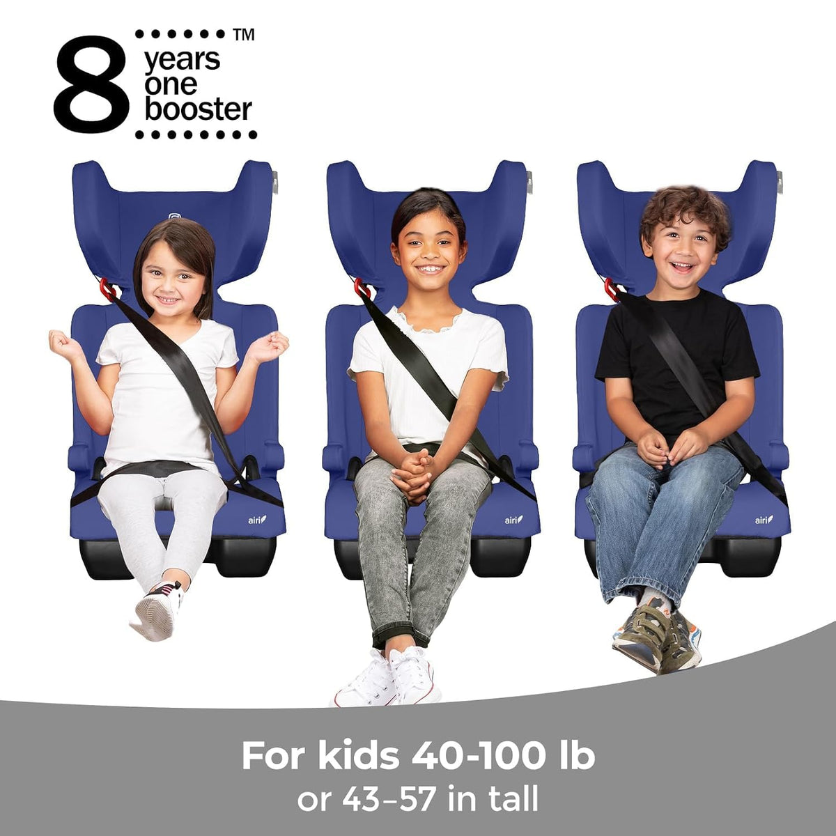 Blue Foldable High Back Booster Seat O3876