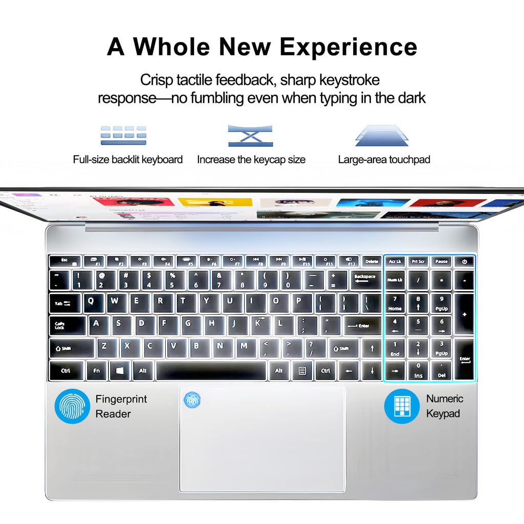 15.6 Inch Laptop 8GB RAM 512GB SSD 1080P FHD IPS B665