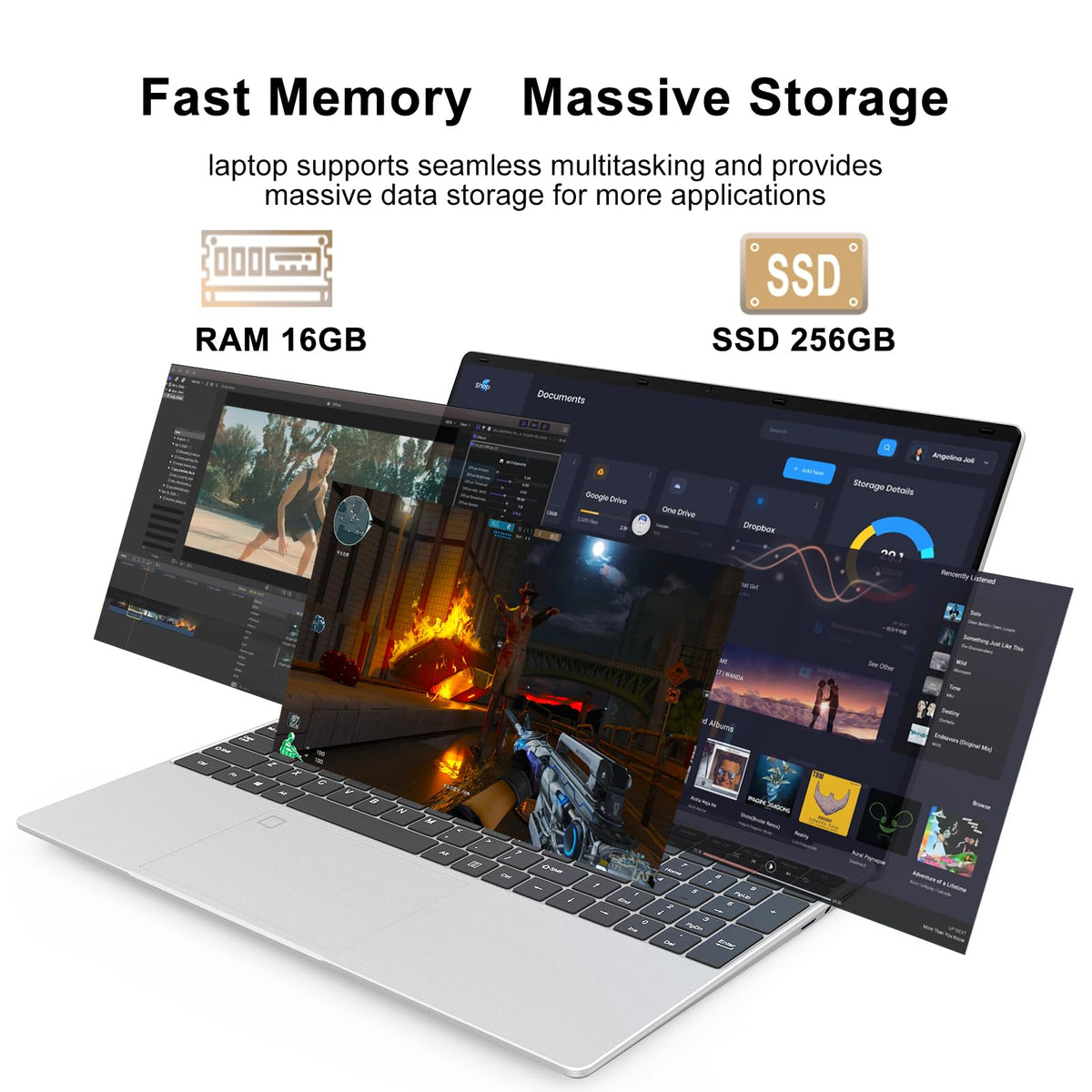 15.6 Inch Laptop 8GB RAM 512GB SSD 1080P FHD IPS B665