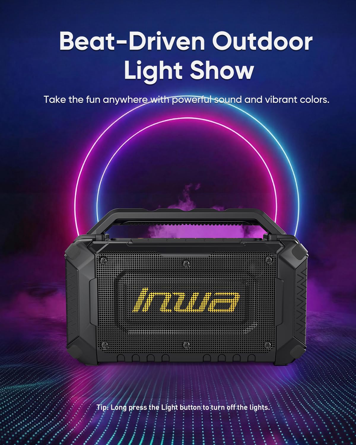 60W Portable Bluetooth Jobsite Speaker with RGB Lights J33725