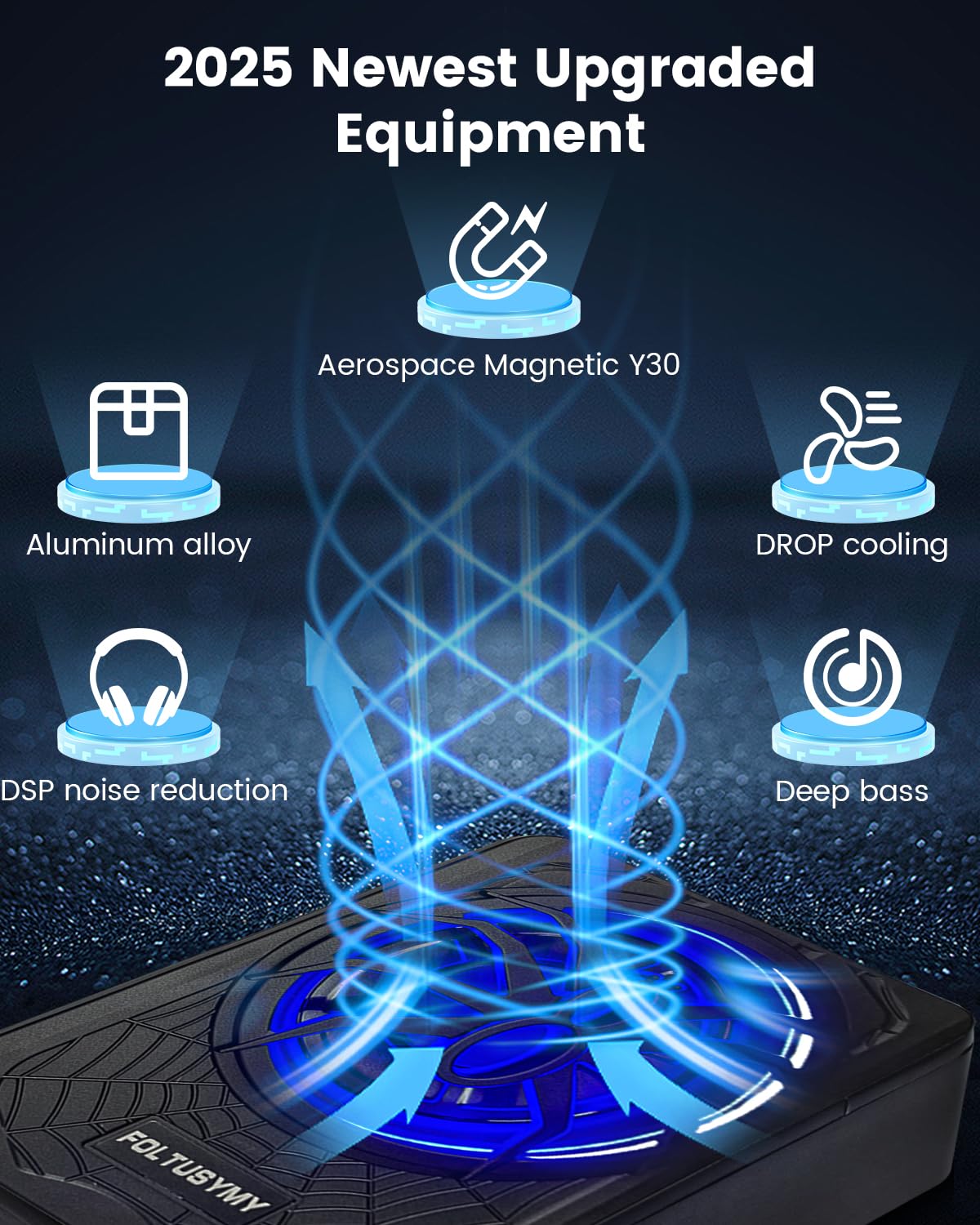 1200W 10" Slim Under Seat Powered Car Subwoofer with Blue LED Light U7276