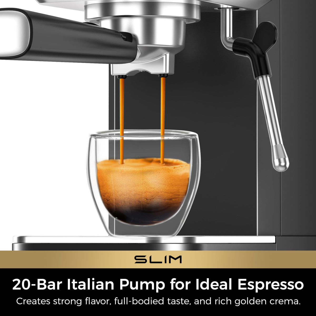 Slim Espresso Machine with Milk Frother L40109