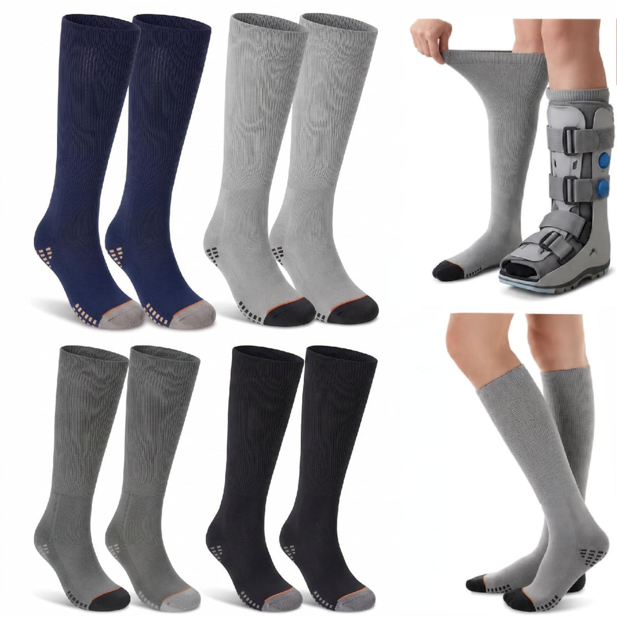 4 Pairs Walking Boot Socks W32296