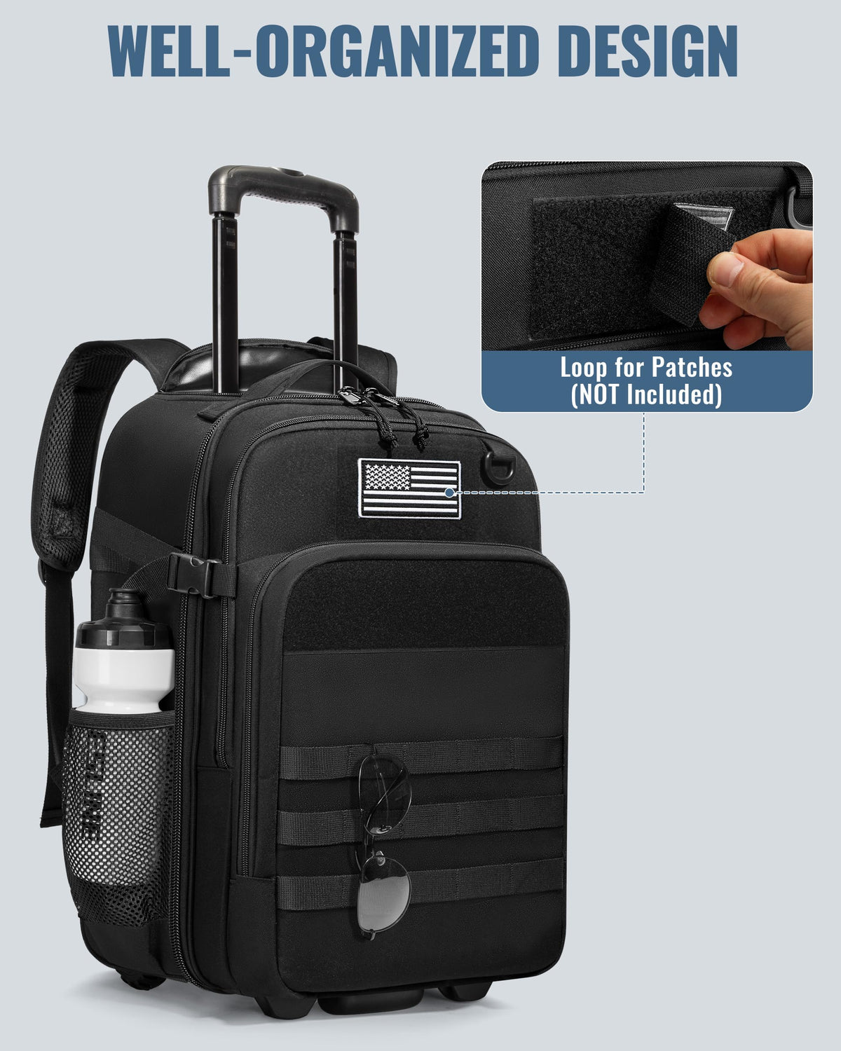 17 Inch Rolling Tactical Laptop Backpack with Wheels Y779
