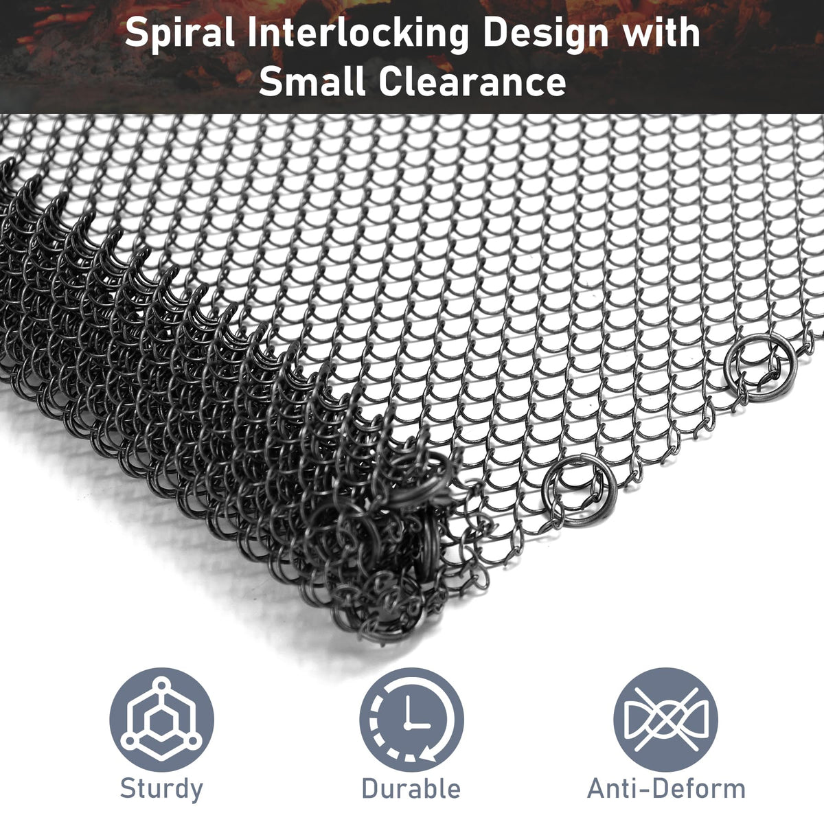 Black Fireplace Mesh Screen Curtain, Two 20" x 24" Panels O379508