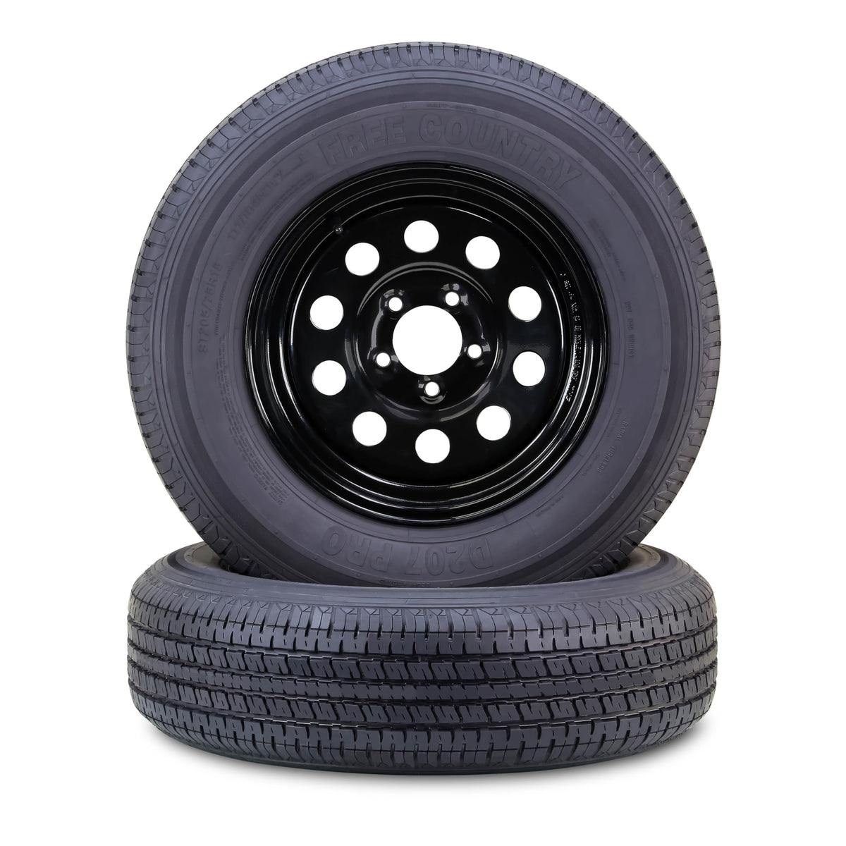 Trailer Tire Wheel ST205/75R15 10PR E 5X4.5 Black Pk2 U417598