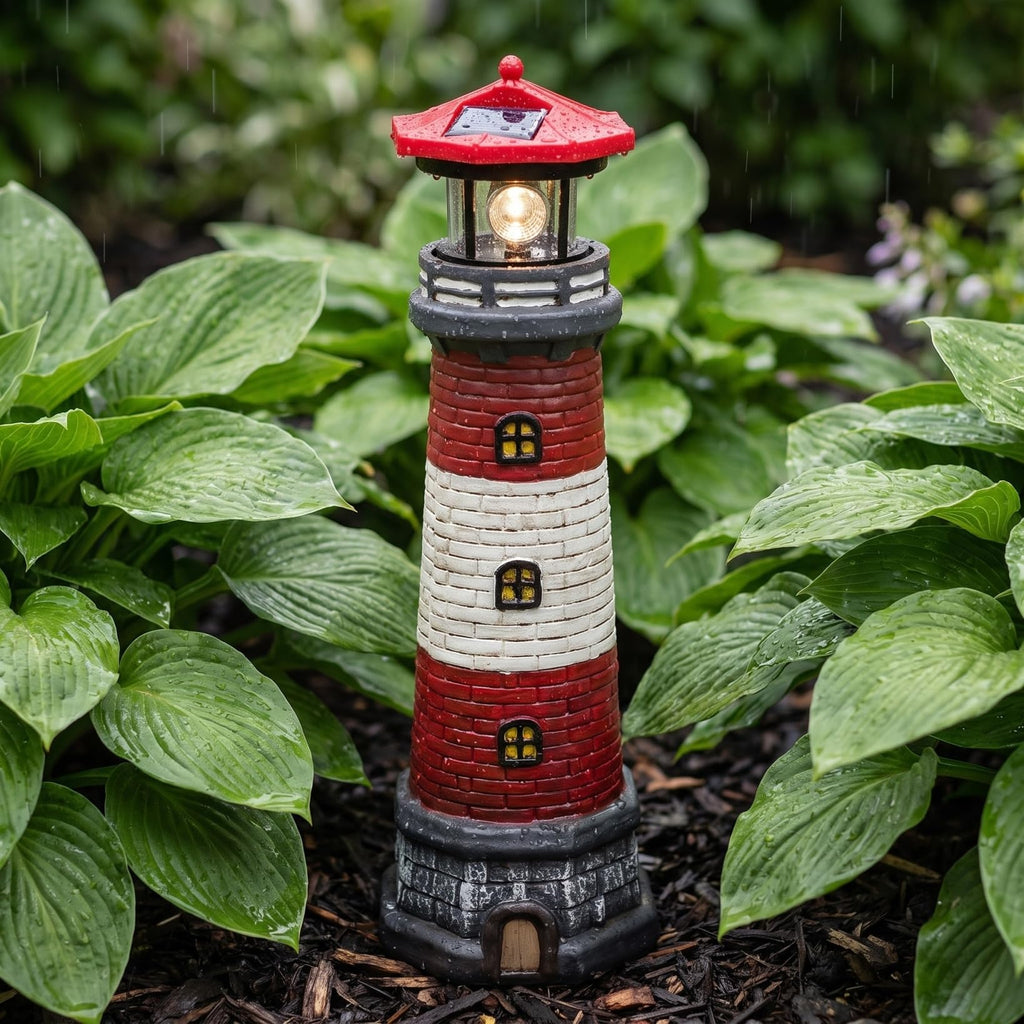 15" Solar Lighthouse Garden Statue T931