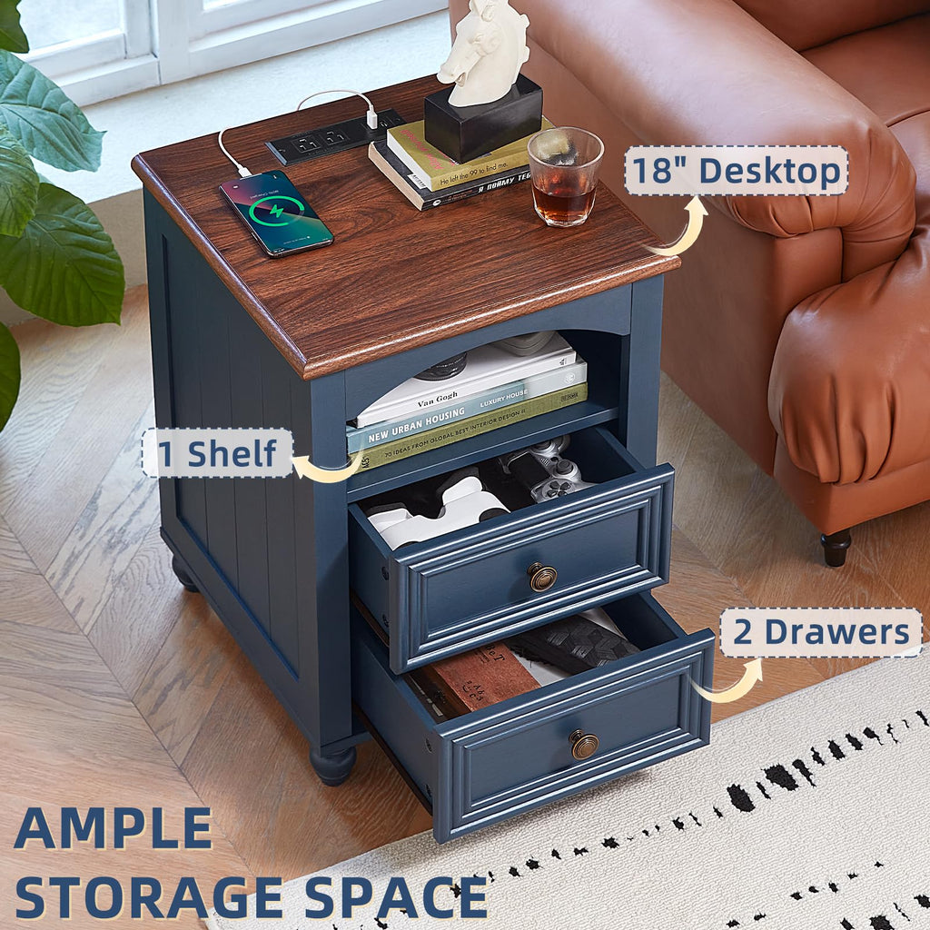 18" Nightstand with Charger Station W566