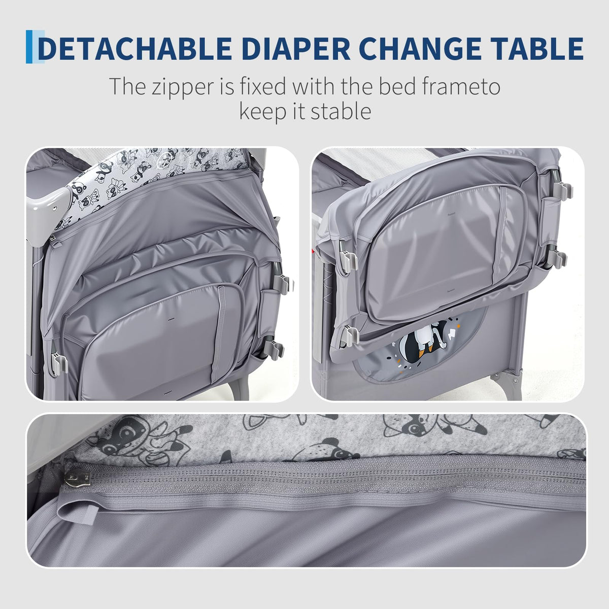 4 in 1 Baby Bassinet Bedside Sleeper Pack and Play with Changing Table N9285