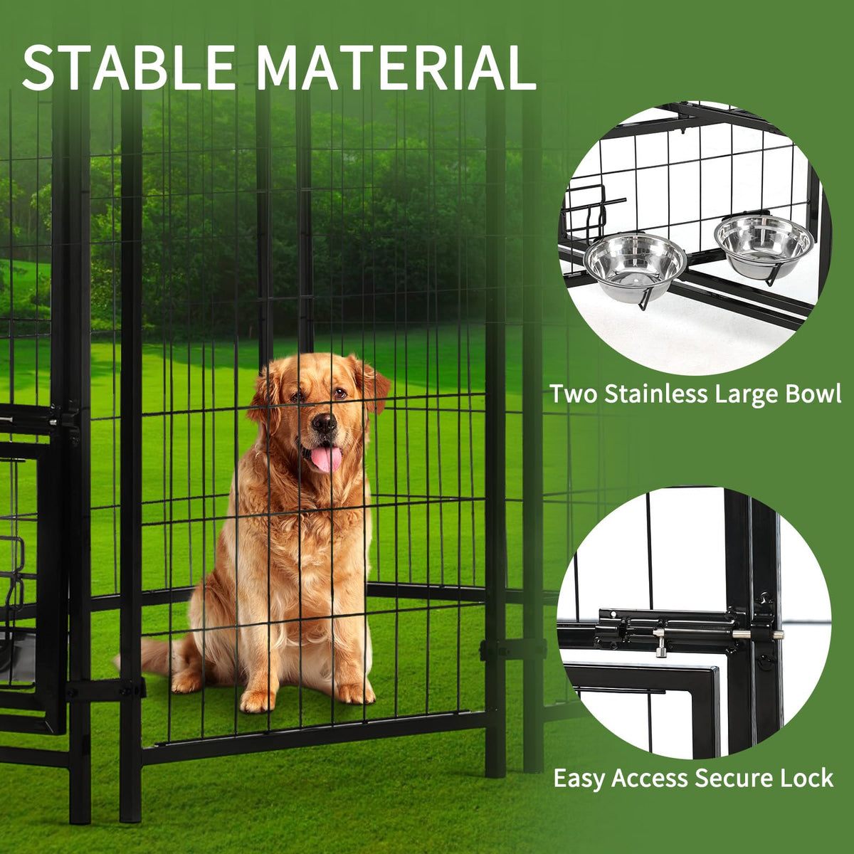 8'x4'x6' Outdoor Dog Kennel with Roof P875874