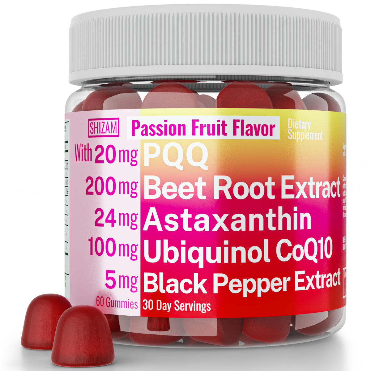 Ubiquinol CoQ10 PQQ Astaxanthin Beets Gummies E1848
