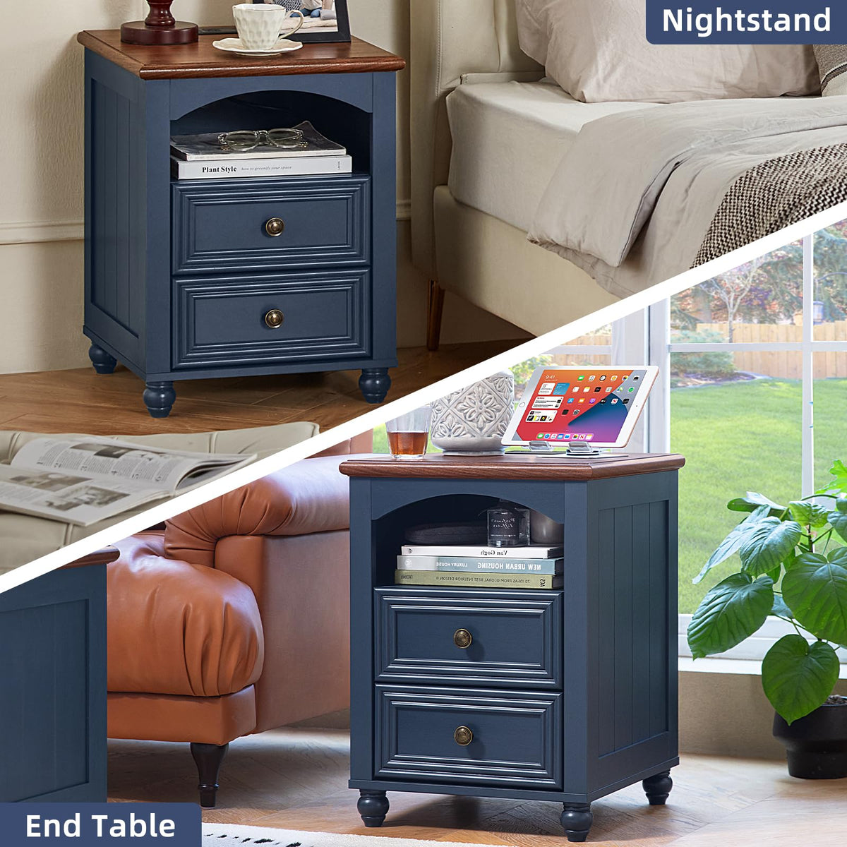 18" Nightstand with Charger Station W566
