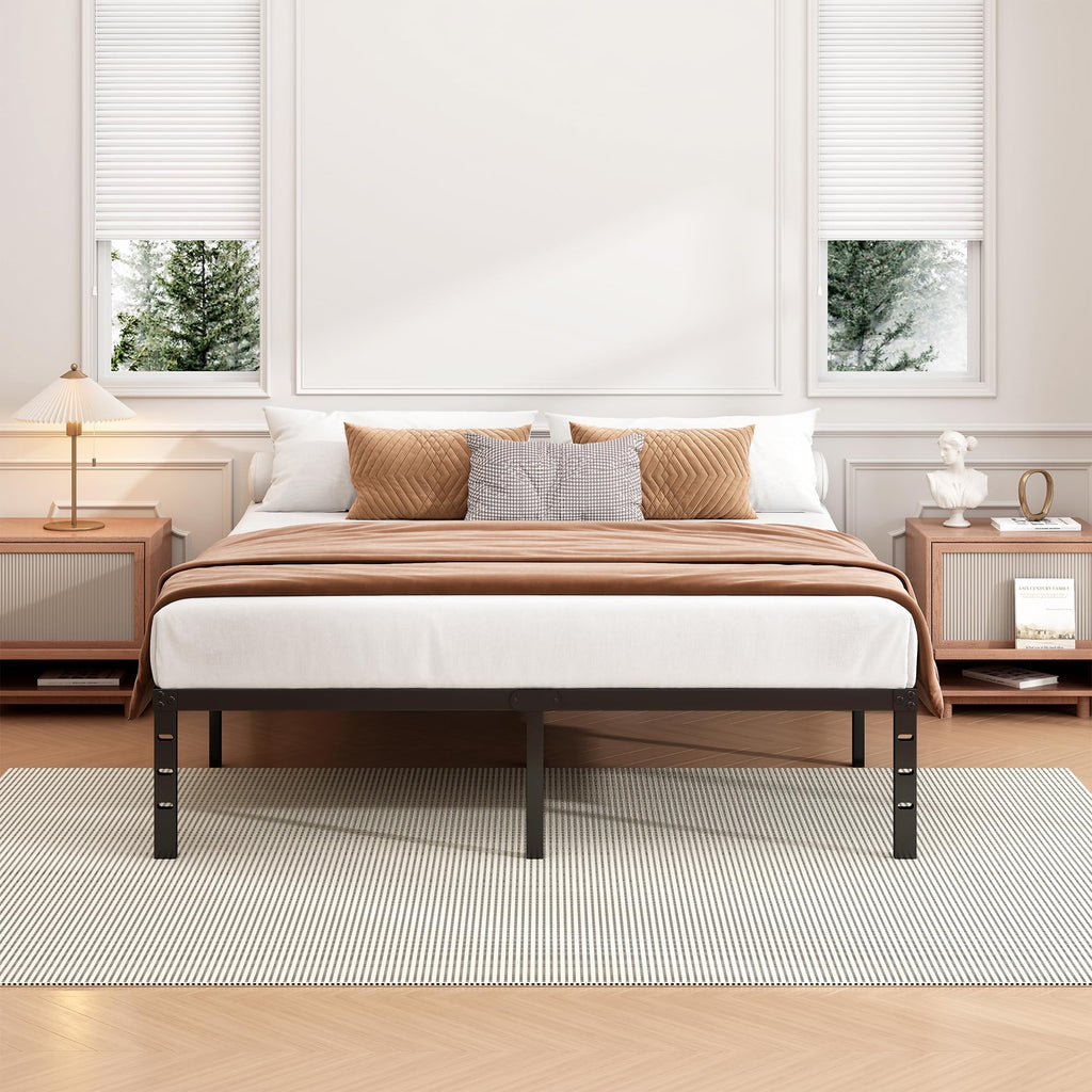 18 Inch Full Bed Frame with Under Bed Storage, Black R981451