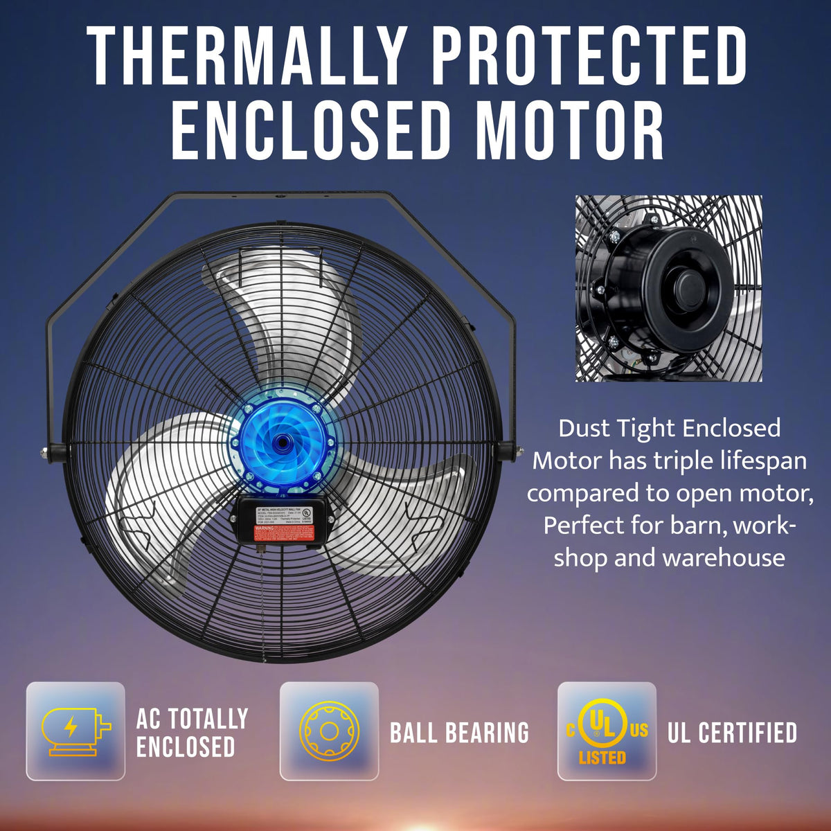 20 Inch High Velocity Industrial Wall Fan 3 Speed S44393