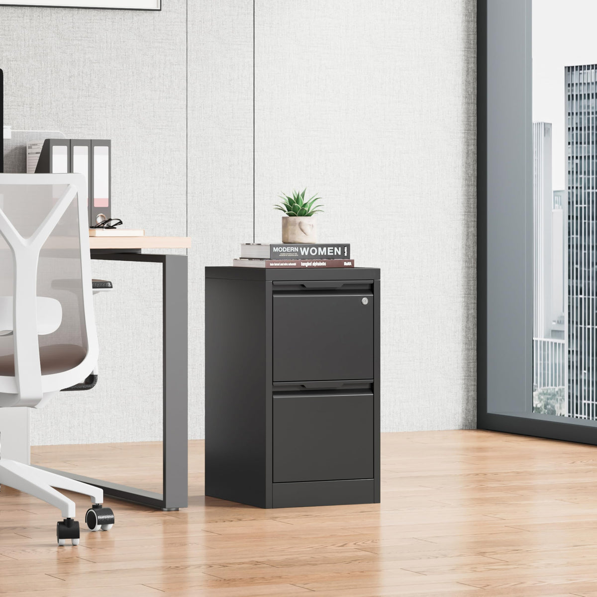 2 Drawer Metal File Cabinet with Lock F548597