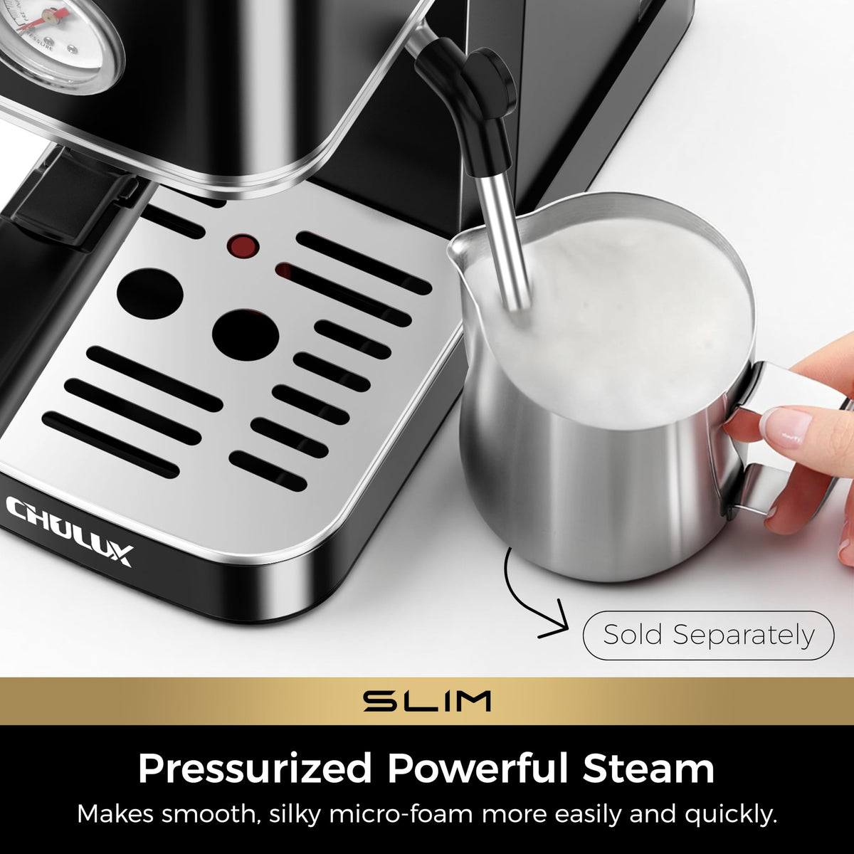 Slim Espresso Machine with Milk Frother L40109