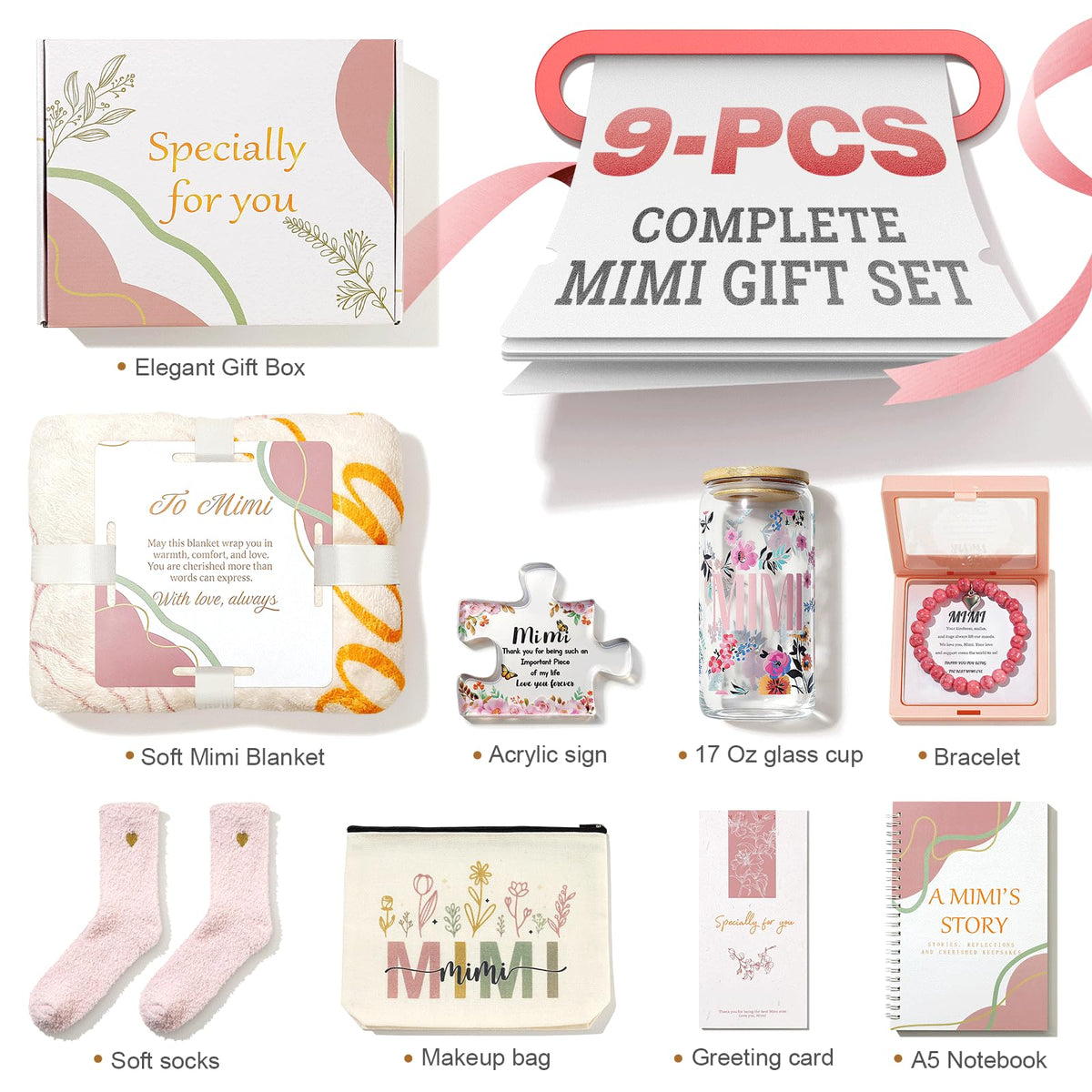Grandma Gift Set with Blanket and Glass Cup B5900