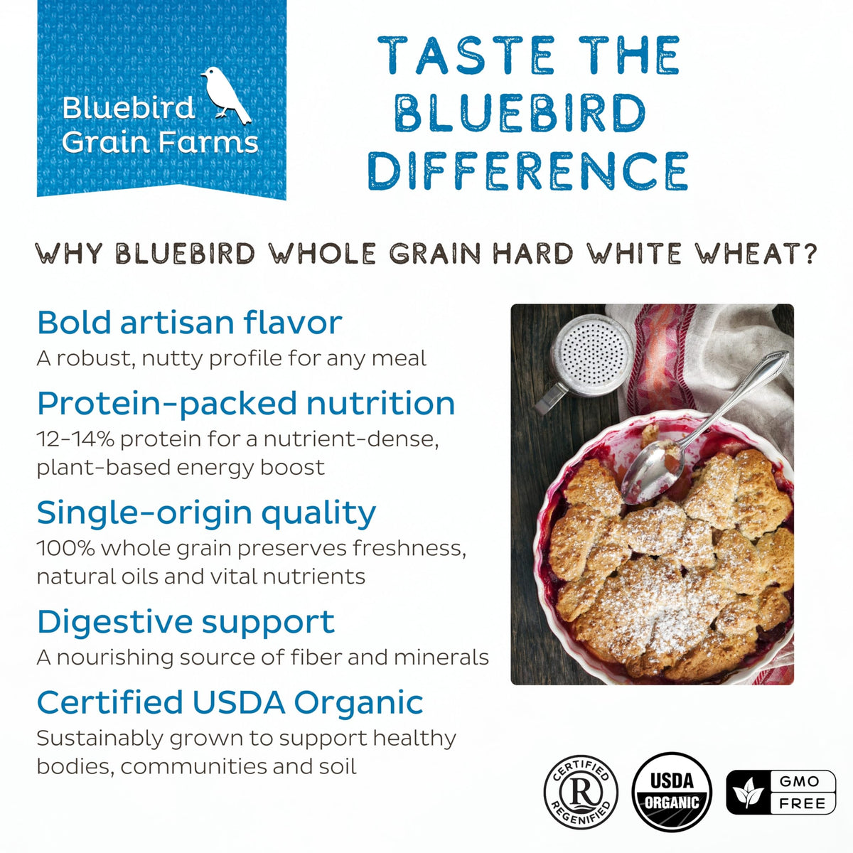 Organic Hard White Wheat Berries, 5 Lb. J279