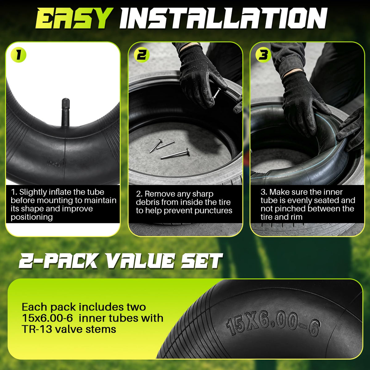 15x6.00-6 Inner Tube 2-Pack W116